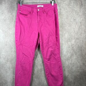Judy Blue Daphne Jeans Womens Size 14W Neon Pink Denim Skinny Slim Fit High Rise